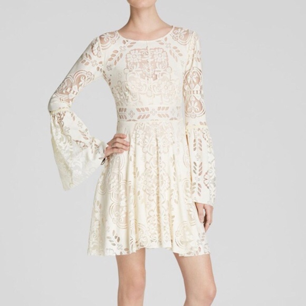 Free People Lace bell sleeve dress